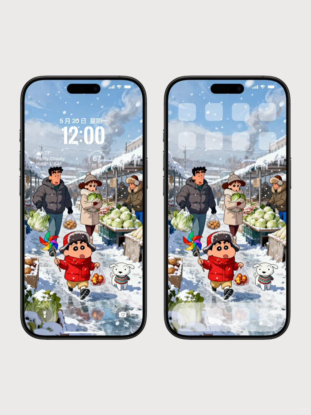 壁纸｜在东北冬天的集市总是热气腾腾