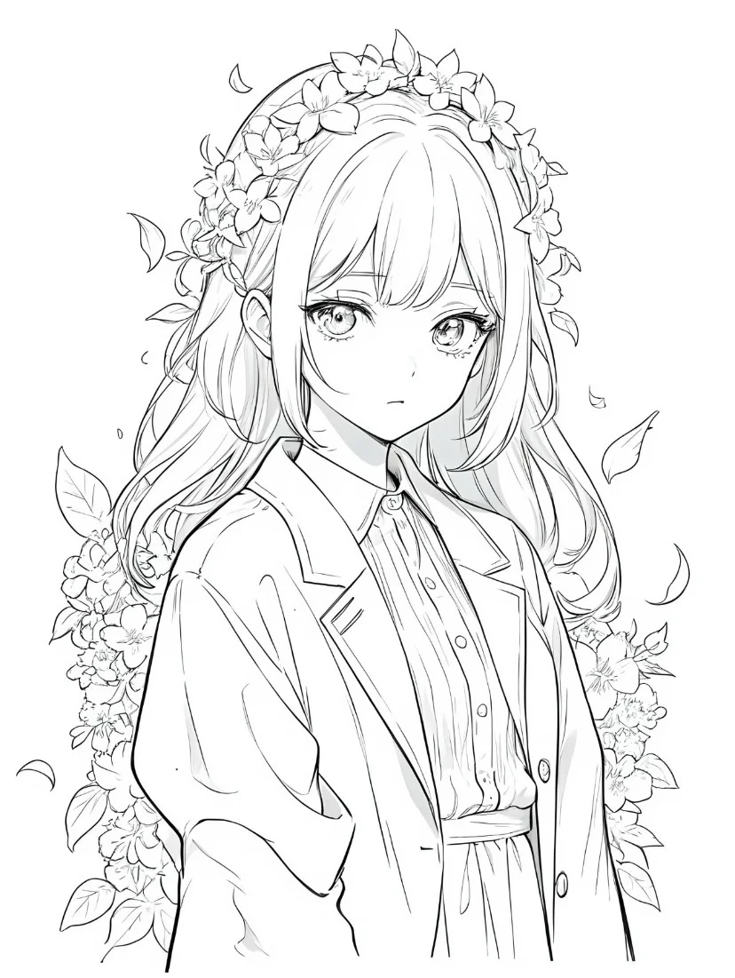 好美的线稿，拜托拜托真的很漂亮🤩