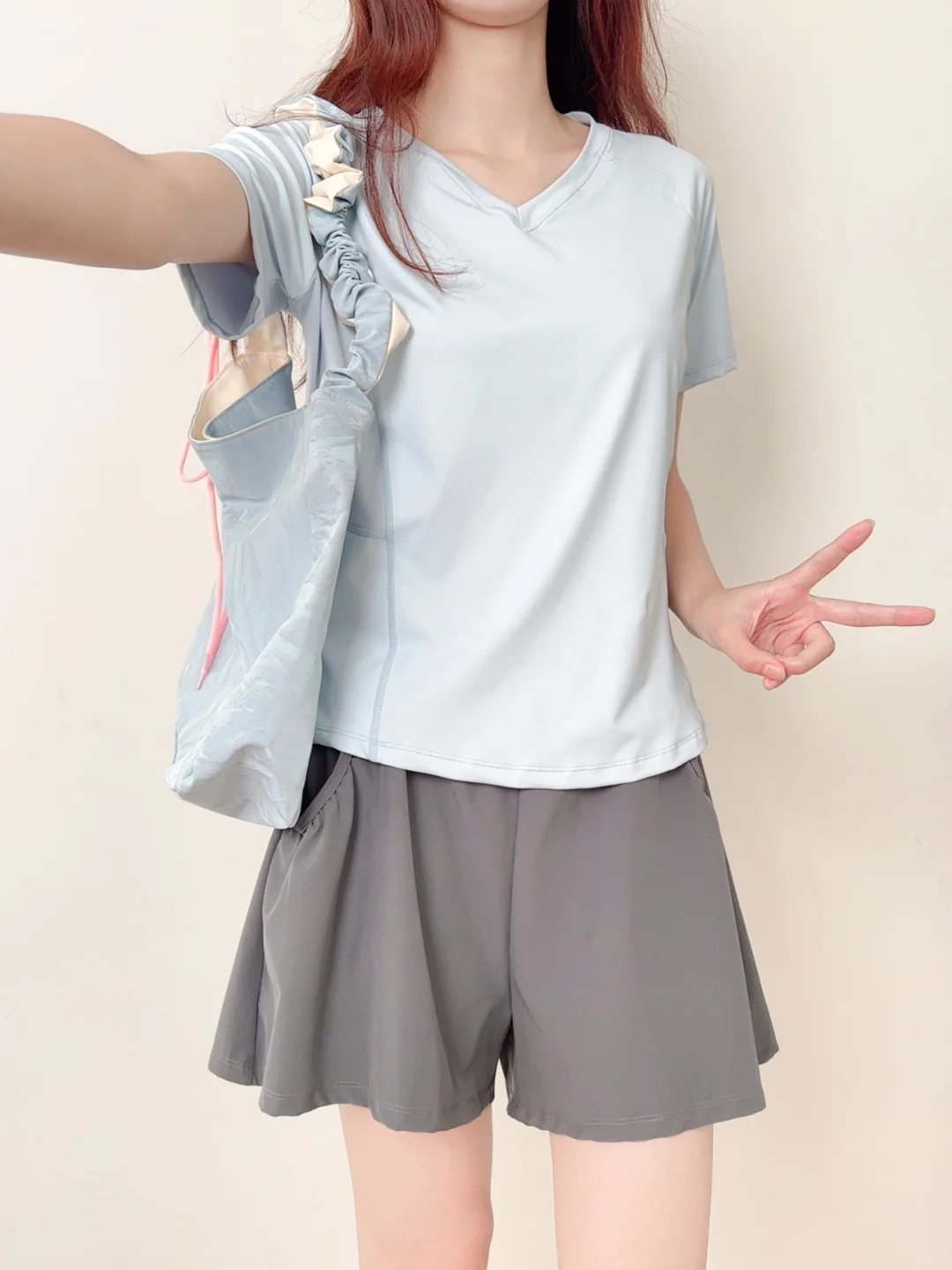 35💰瑜伽短袖｜显瘦小v领夏天还没结束🔚