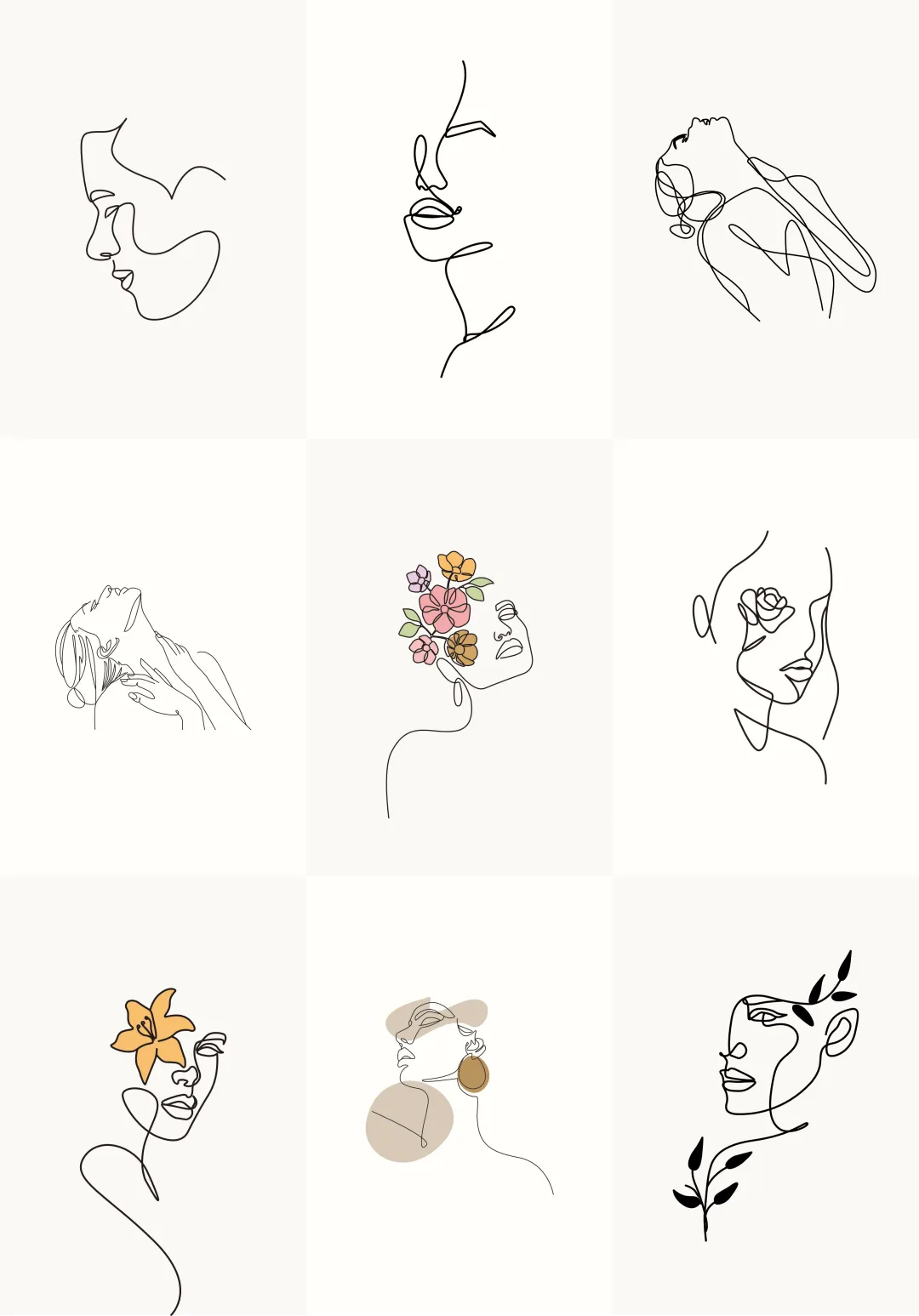 ⚡女性线条素材分享/矢量格式