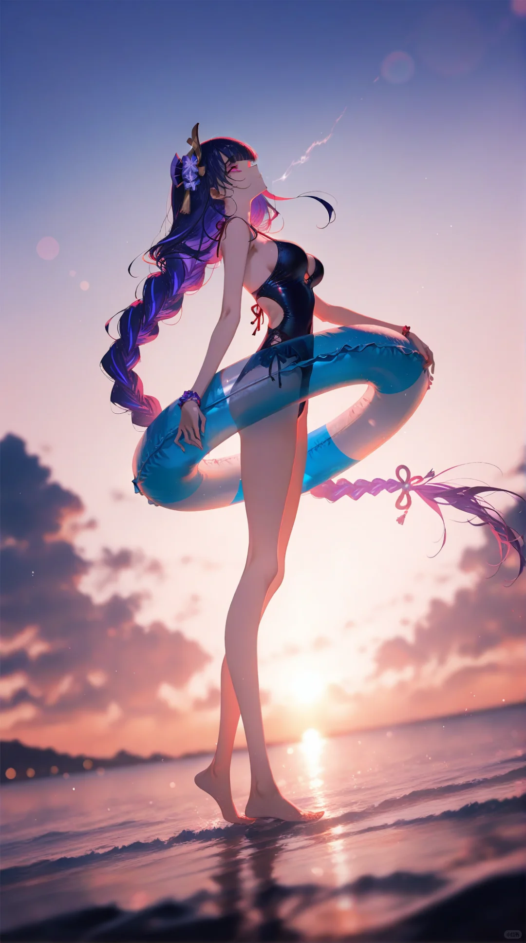 原神‖会泳装的胡桃，真的绝了～～～