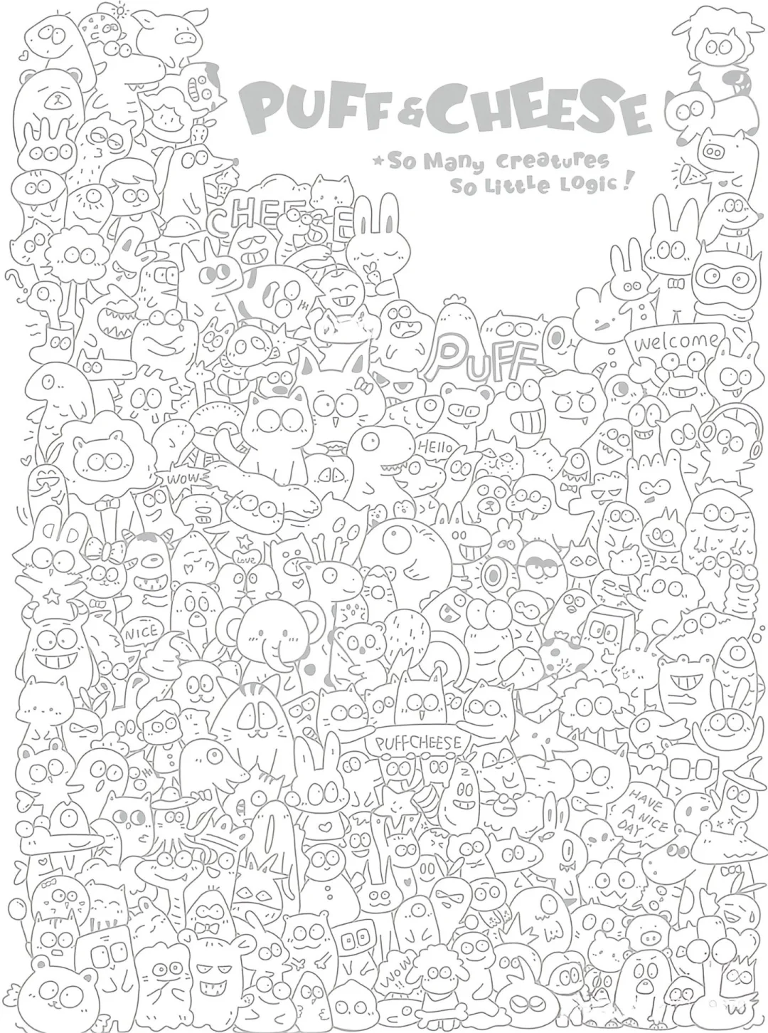 上班摸鱼线条画（复杂期）