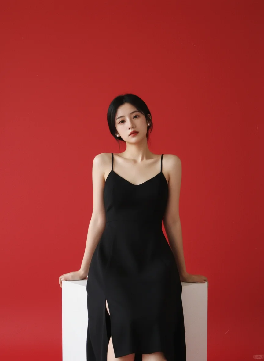 nanobanana生成法式红墙写真（附提示词）