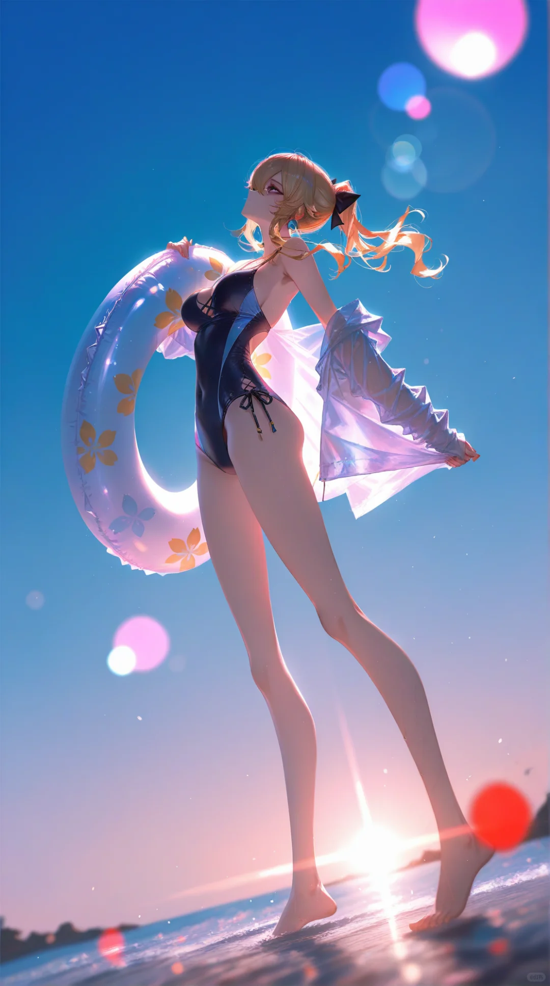 原神‖会泳装的胡桃，真的绝了～～～