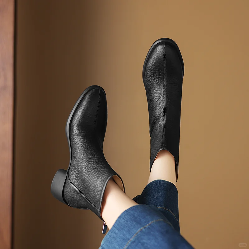 🍂复古棕靴子太香了！显瘦又高级💖