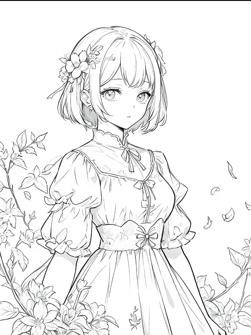 好美的线稿，拜托拜托真的很漂亮🤩