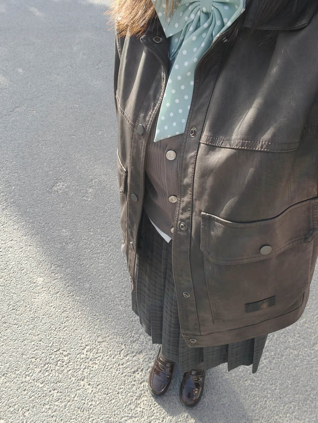 Jk皮衣互搭( ￣▽￣)σ