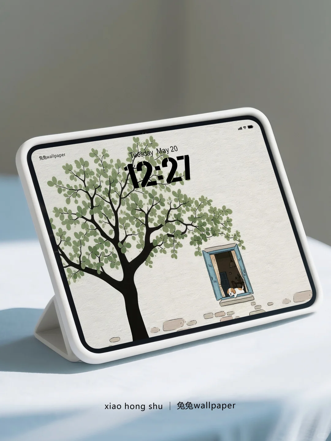 横版平板壁纸｜窗台与小狗｜35