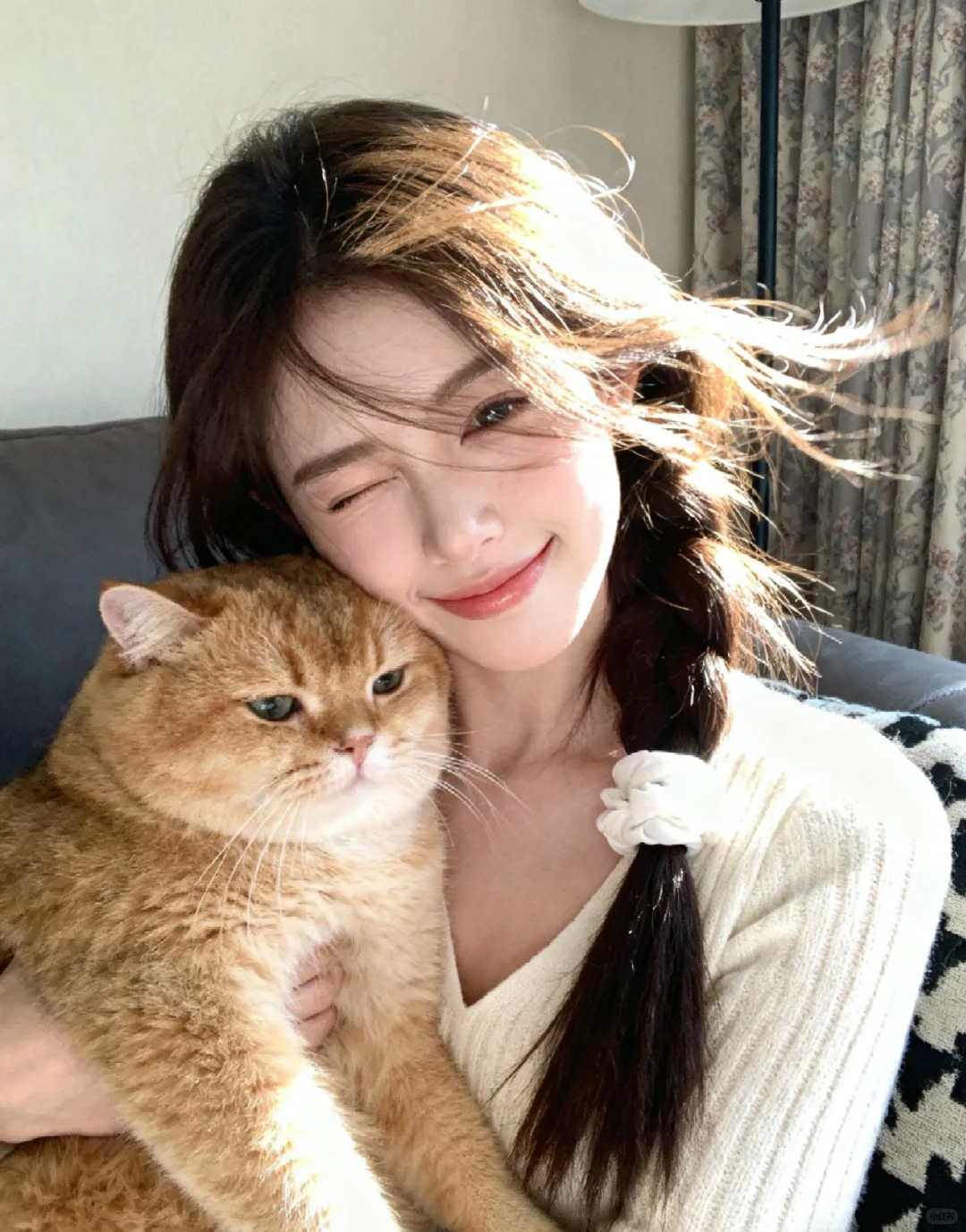 谁能拒绝会陪我晒太阳的橘猫呢✨