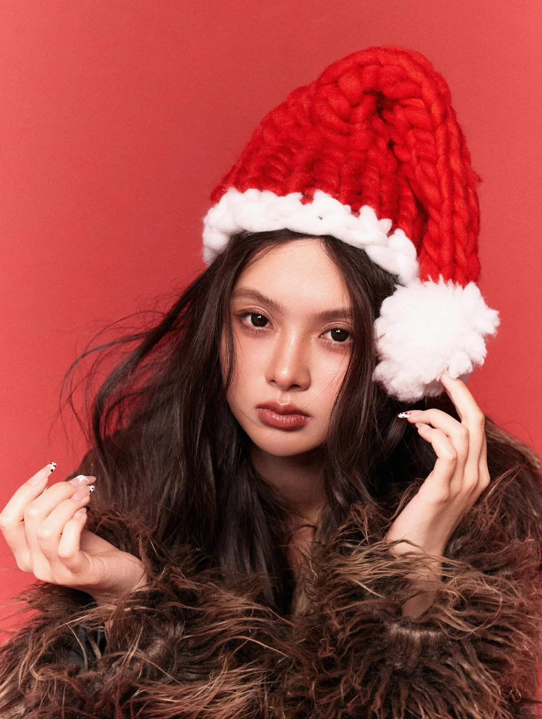 好特别！红色蝴蝶结🎀圣诞写真又酷又美