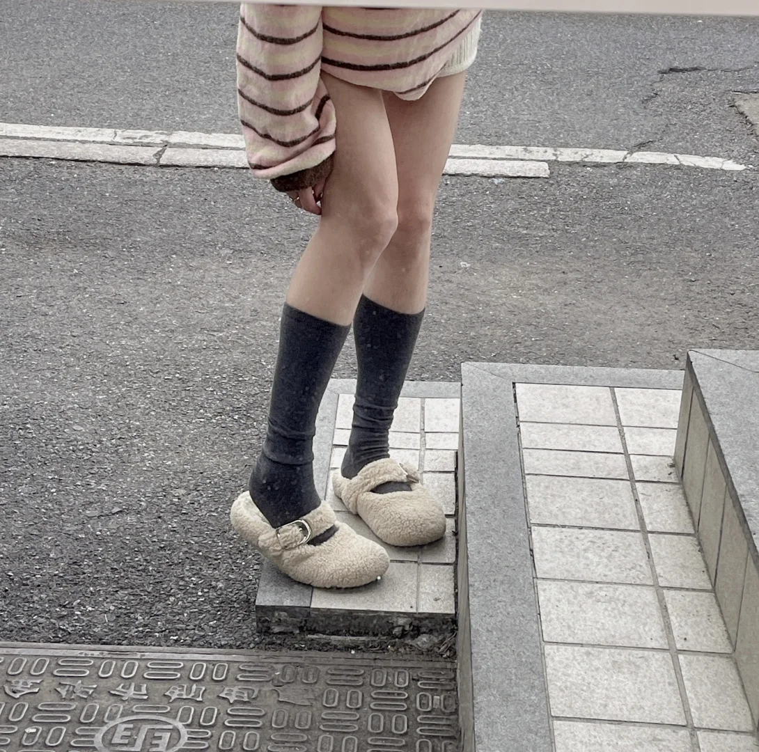 韩女🇰🇷小腿袜真的好穿