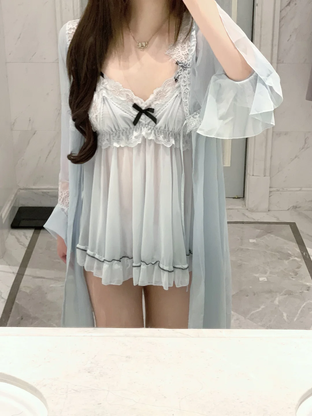 🪞🤍好纯欲的睡裙！蕾丝睡裙好适合约会穿！！