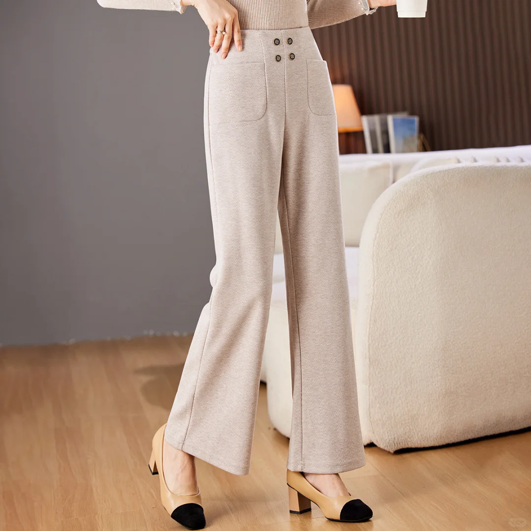 新款洋气微喇裤时尚保暖休闲裤妈妈装