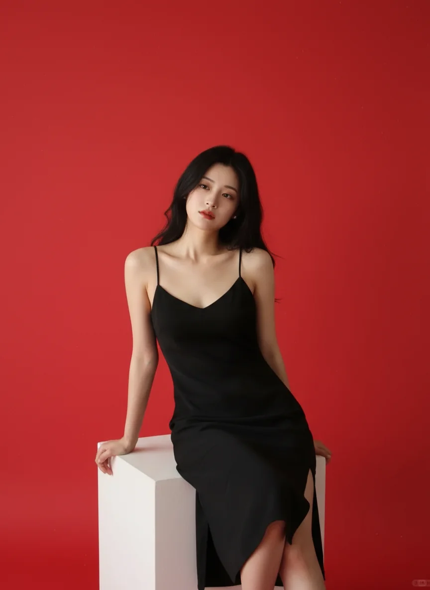 nanobanana生成法式红墙写真（附提示词）