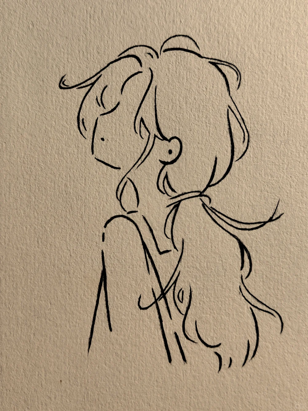 简笔画：侧脸女孩，好喜欢！❤️❤️❤️