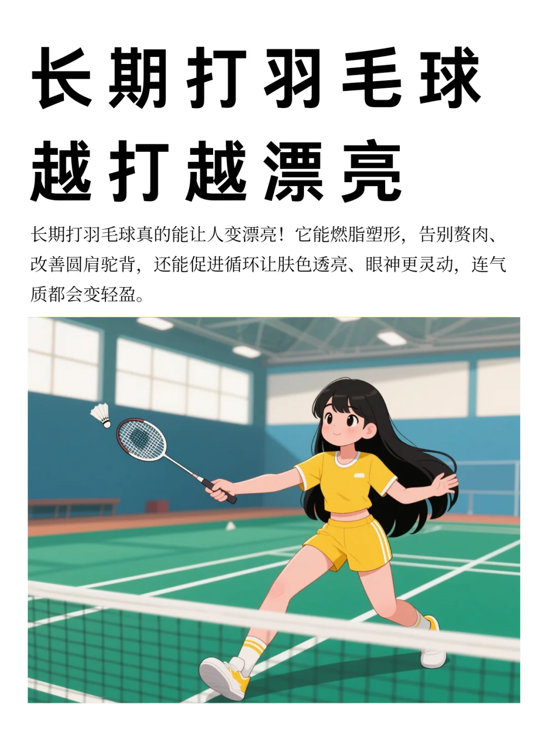 长期打羽毛球，越打越漂亮
