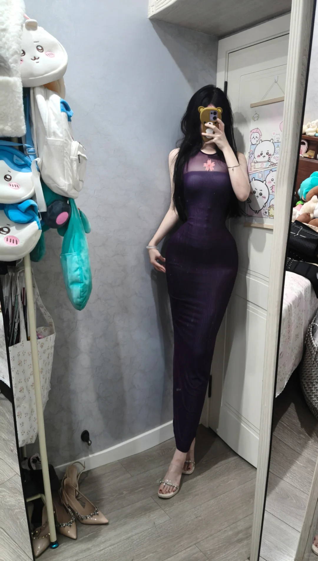 紫色包臀裙好御、好性感