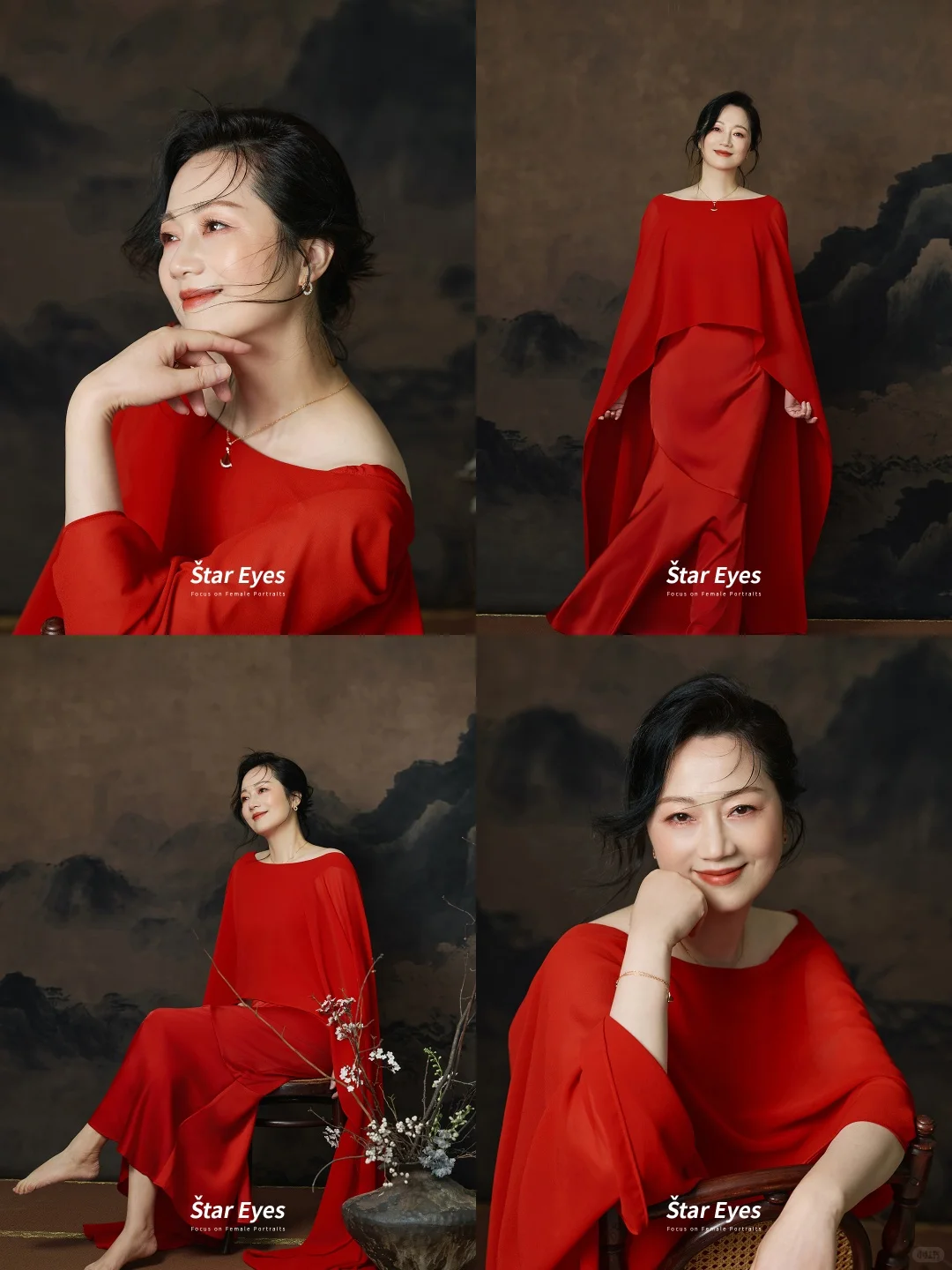 好沉醉这一抹高级的东方红 | 中式肖像