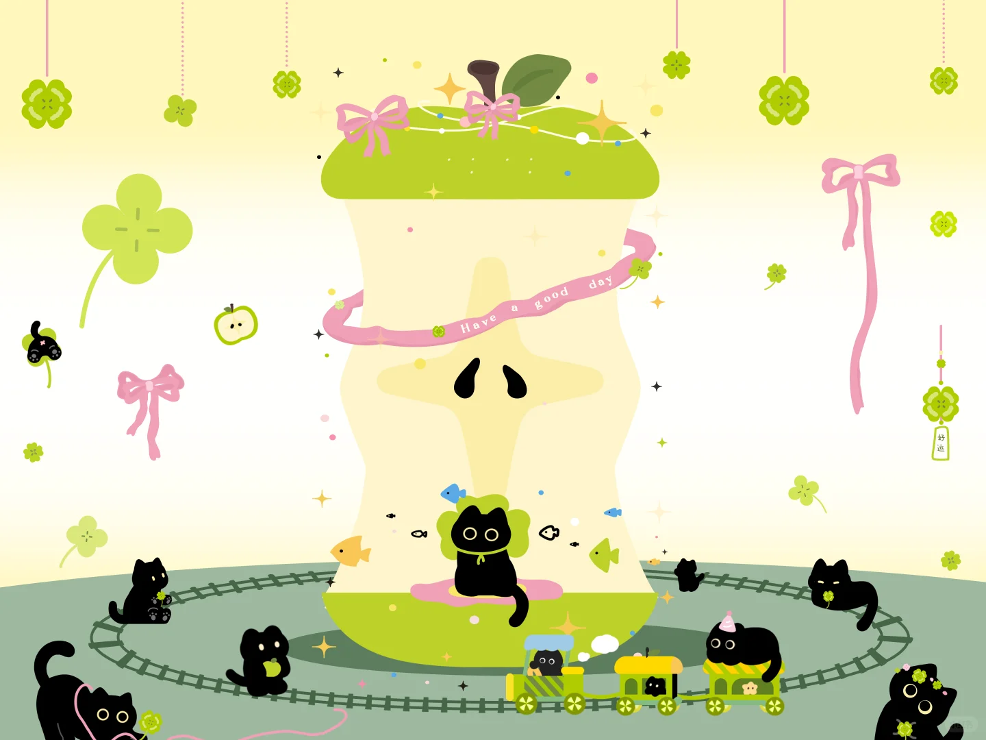 青苹果喵ipad壁纸来啦✶🍏✨‧₊˚