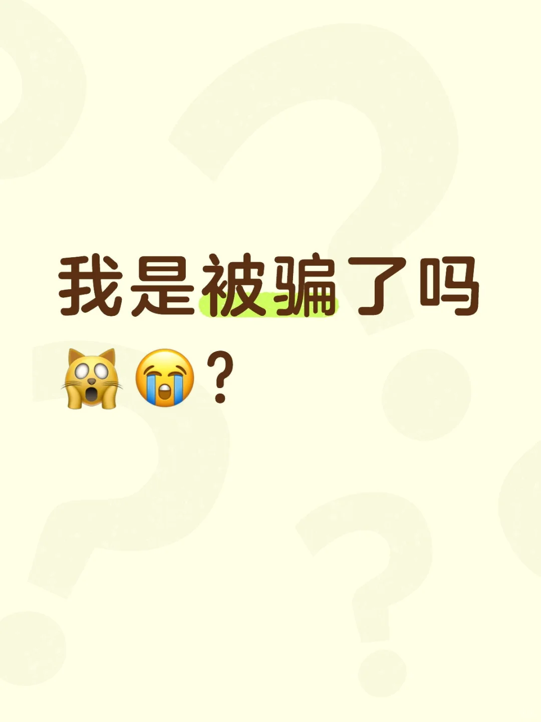 我是被骗了吗！