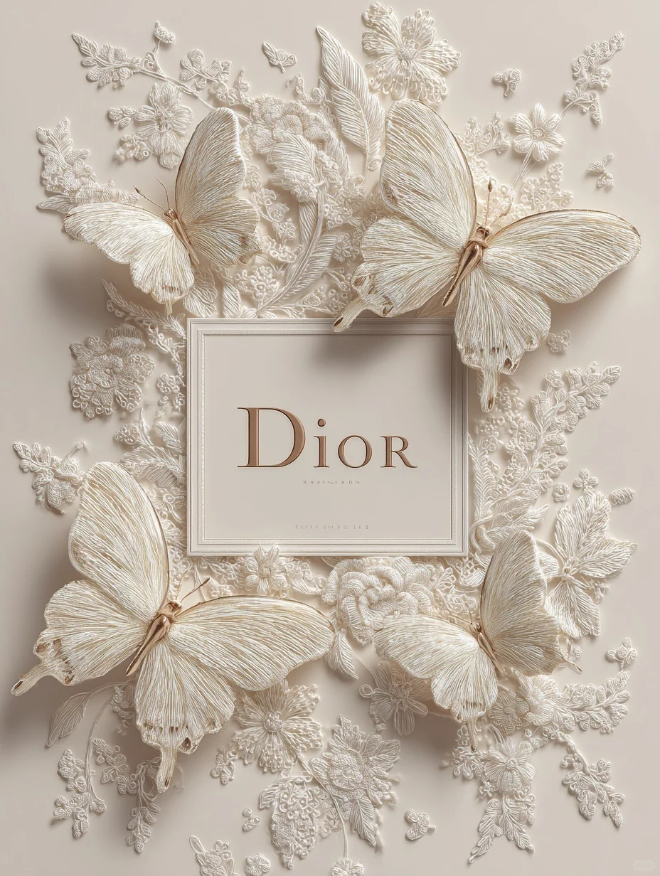 蕾丝蝴蝶 时尚海报 单色设计 3d立体风格