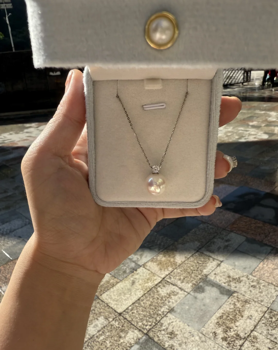 天然极光淡水珍珠吊坠12mm➗