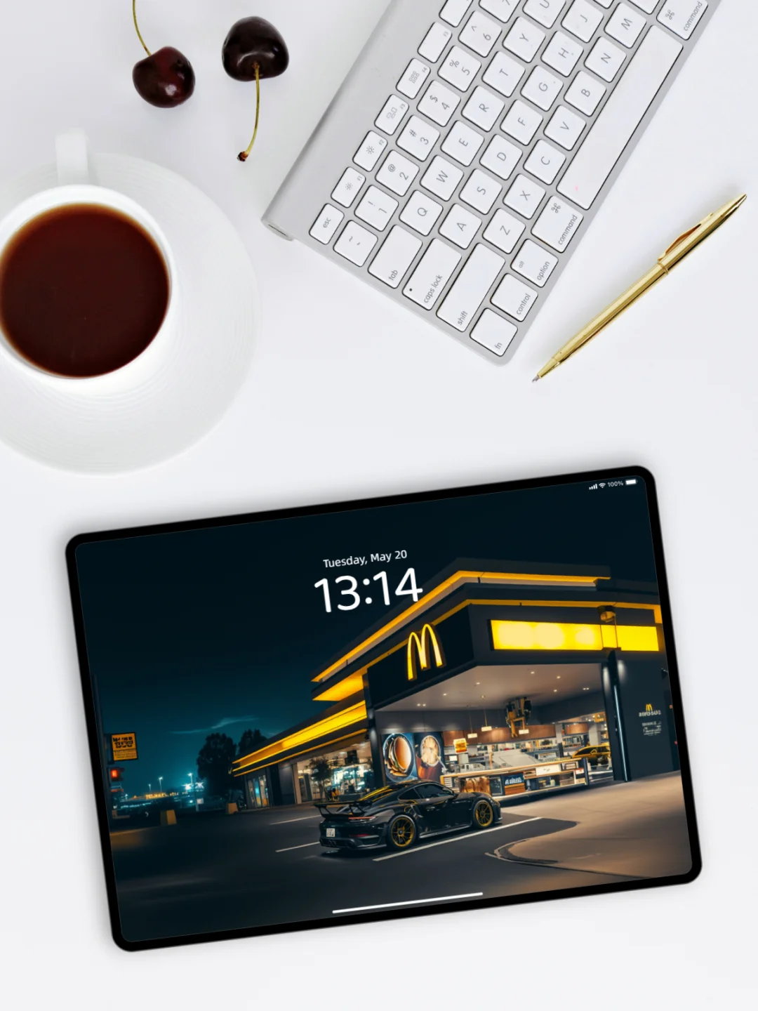 跑车壁纸 l 麦当劳夜景