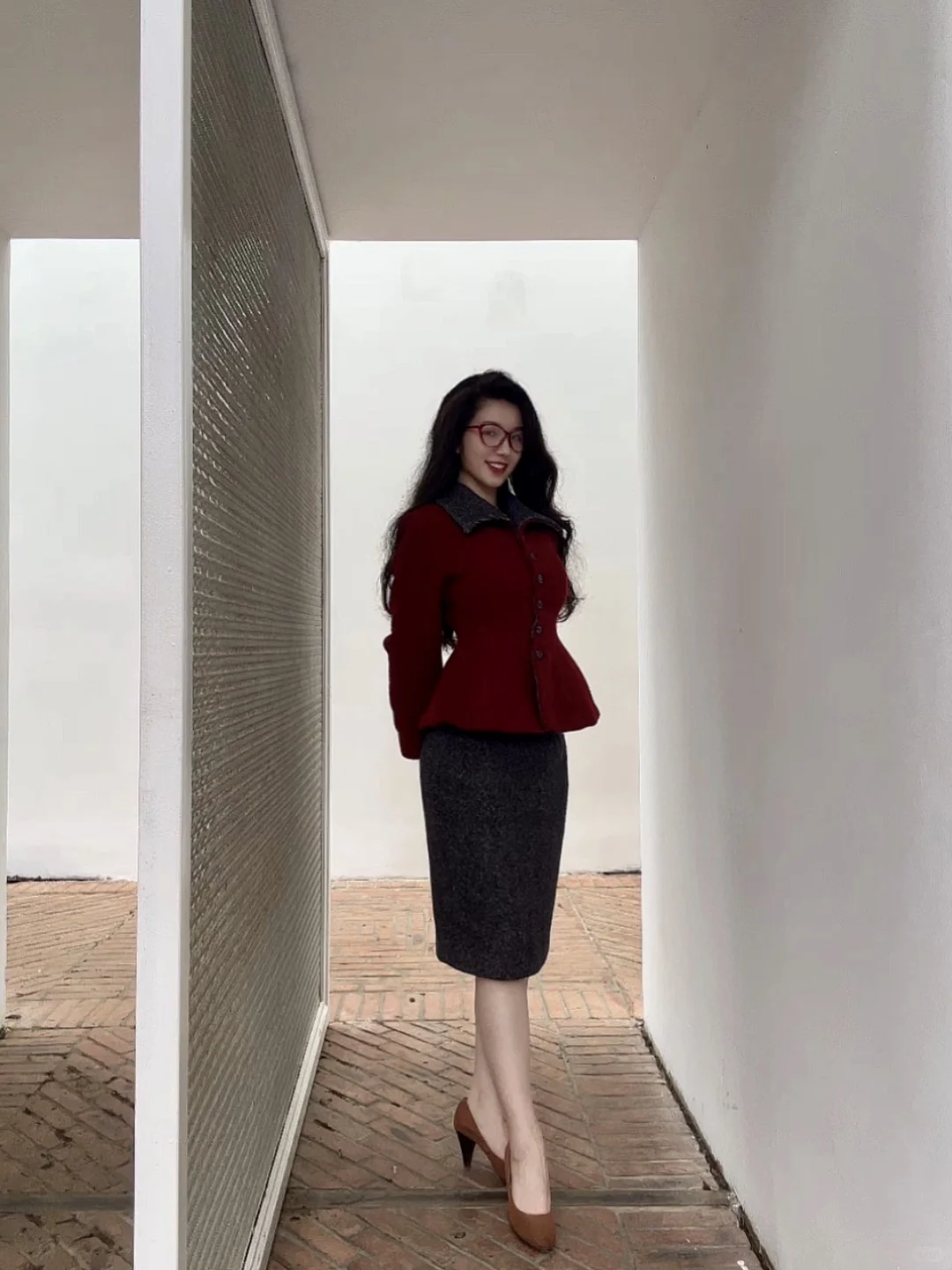 上身1秒掐腰复古套装！！！