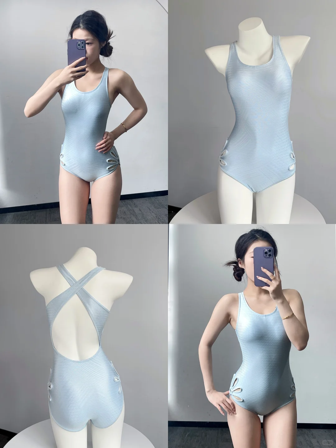 五万人催的上身图来啦‼️被问爆的冰蓝泳衣🩵