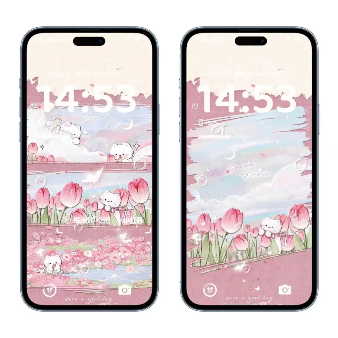 郁金香小猫｜手机壁纸