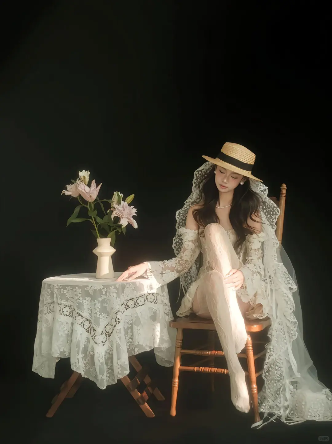 复古ins风📸｜法式蕾丝纯欲少女写真🤍