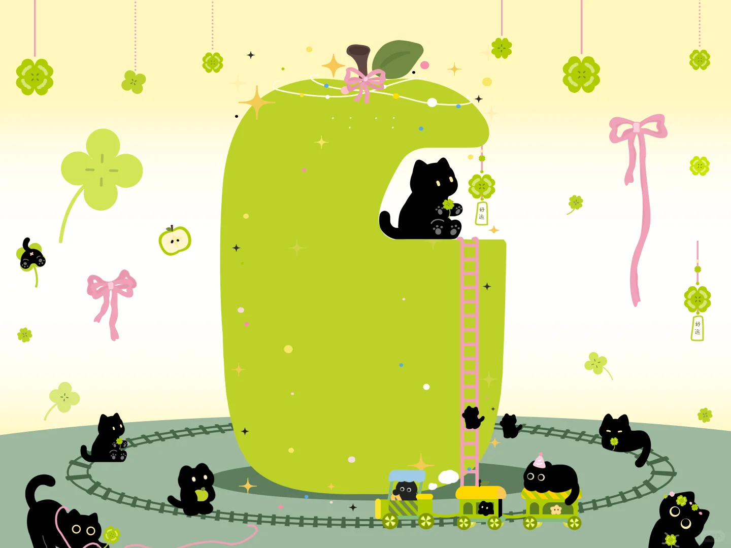 青苹果喵ipad壁纸来啦✶🍏✨‧₊˚