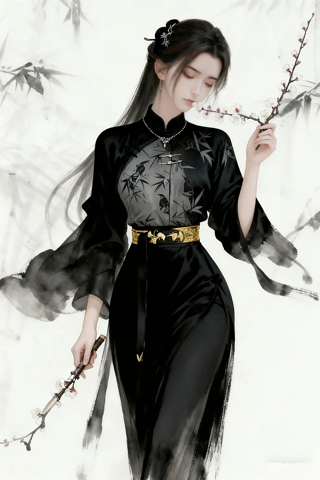 油墨画中的奶琪