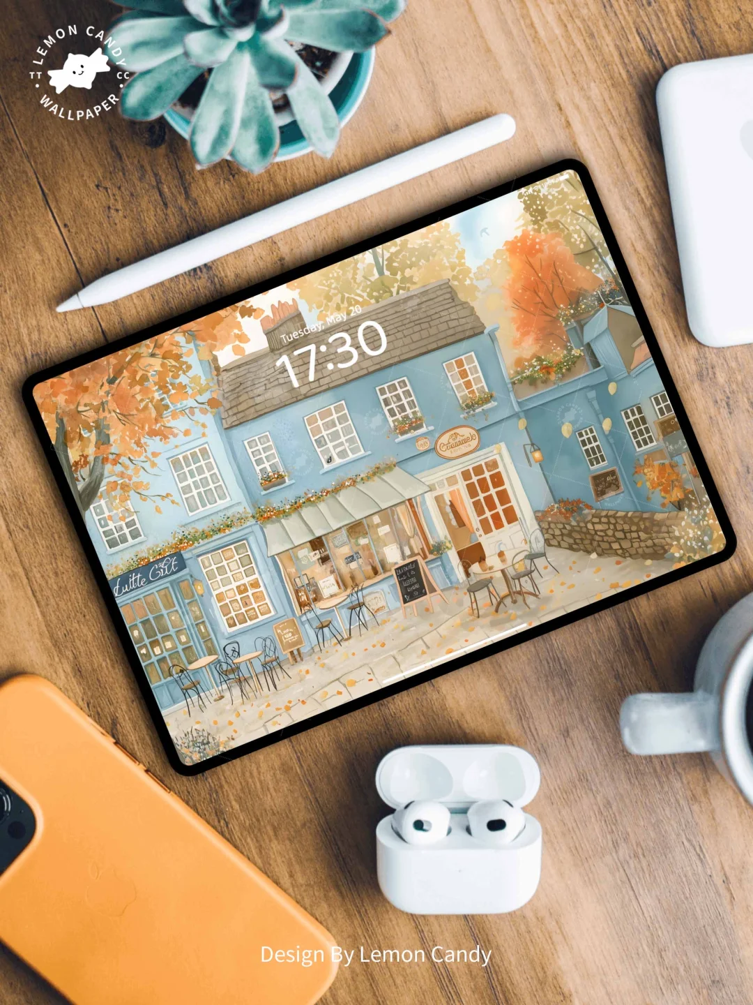 风景系列｜秋日小镇咖啡店平板端#243