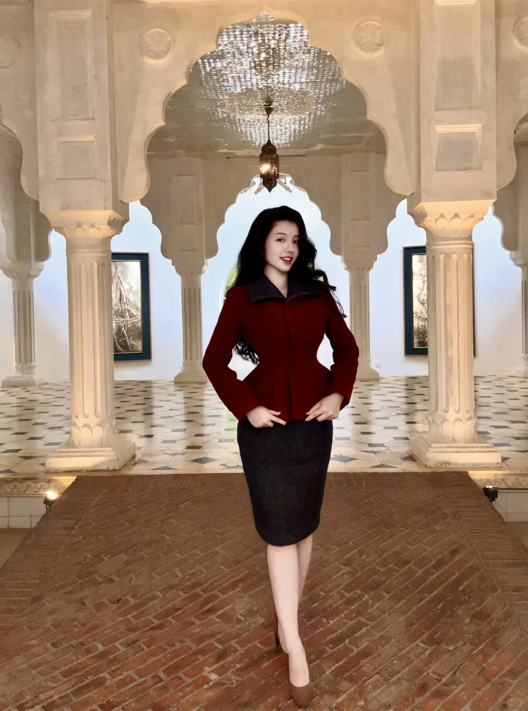 上身1秒掐腰复古套装！！！