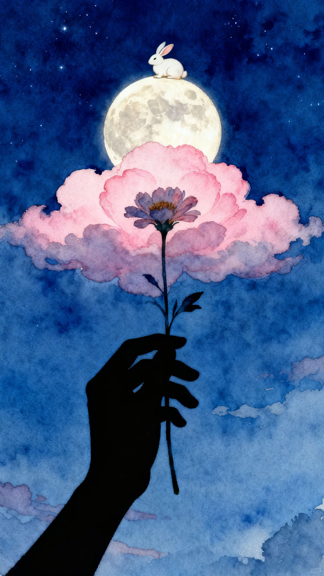 手机壁纸，那兔儿和花，一定很幸福吧～