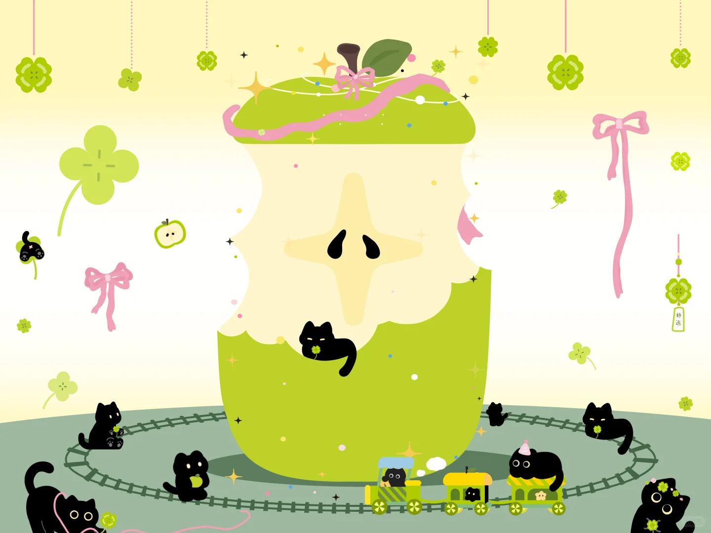 青苹果喵ipad壁纸来啦✶🍏✨‧₊˚