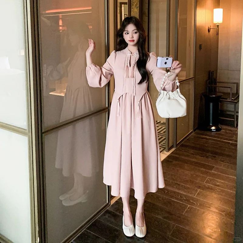 新中式粉色娇嫩连衣裙 留洋大小姐
