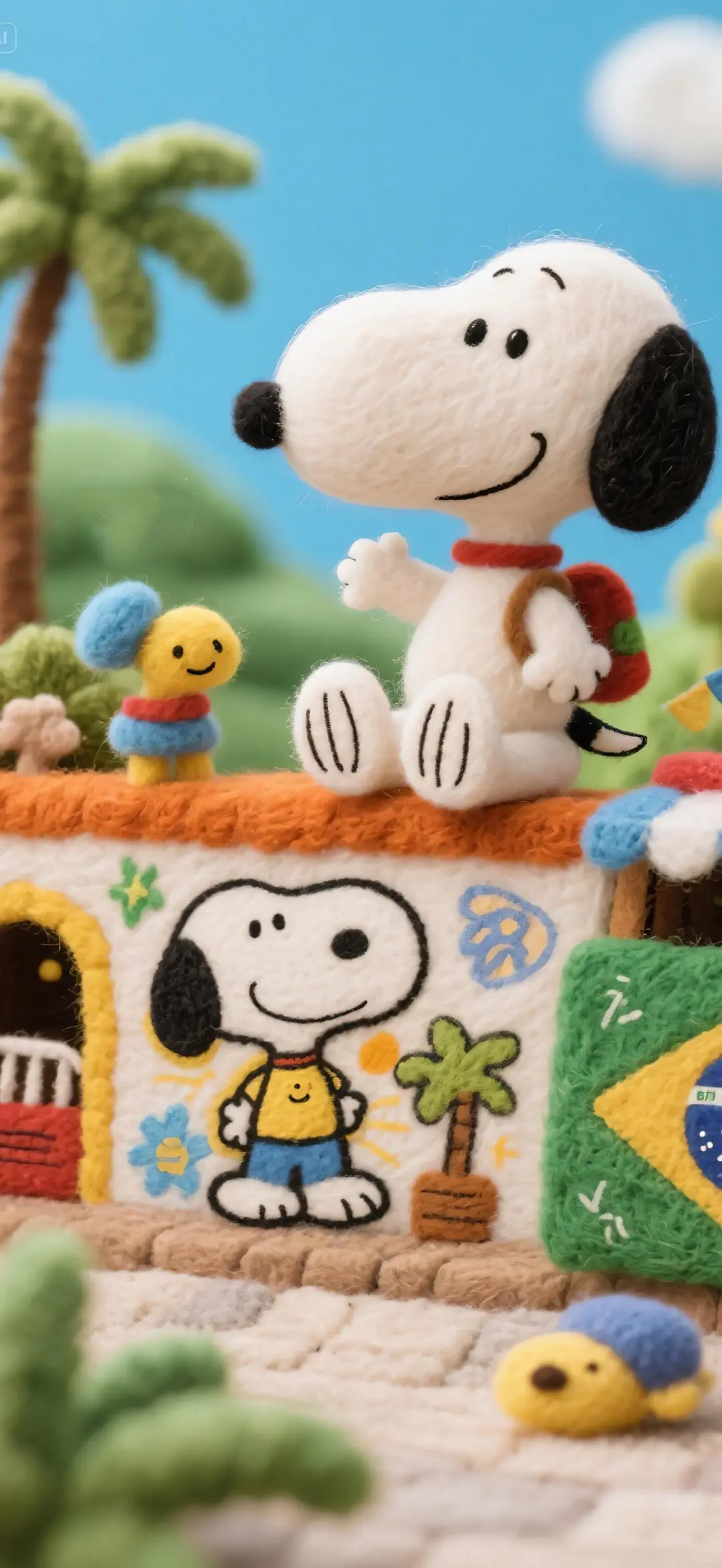 史努比 | 史努比毛毡系列手机壁纸分享