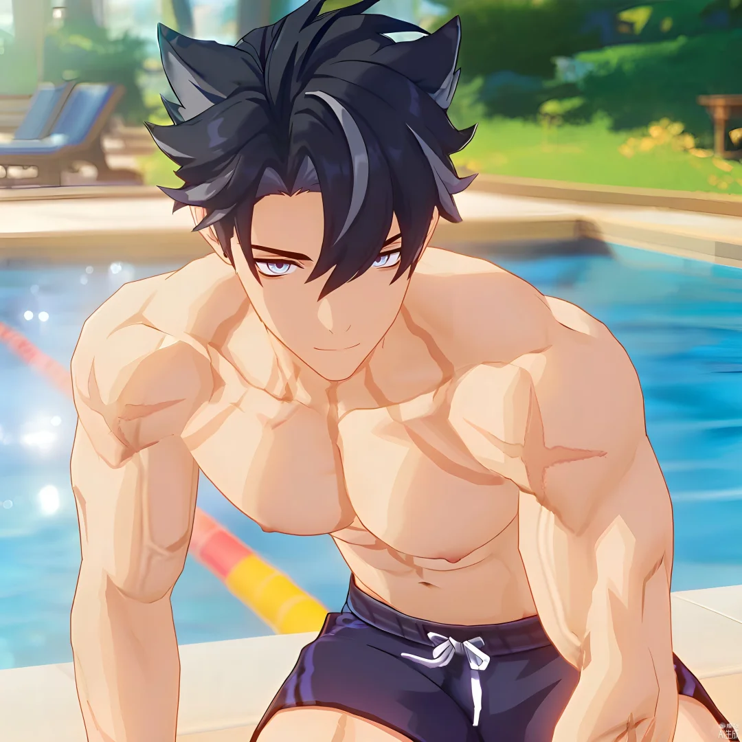 莱欧的泳池写真