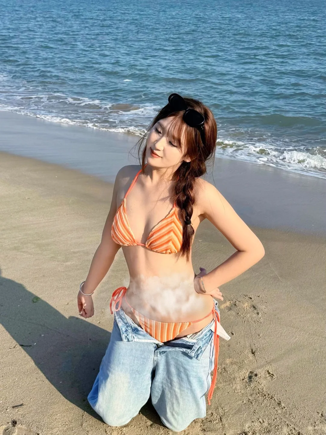 我的泳衣，在海边进行了一场光合作用✌️