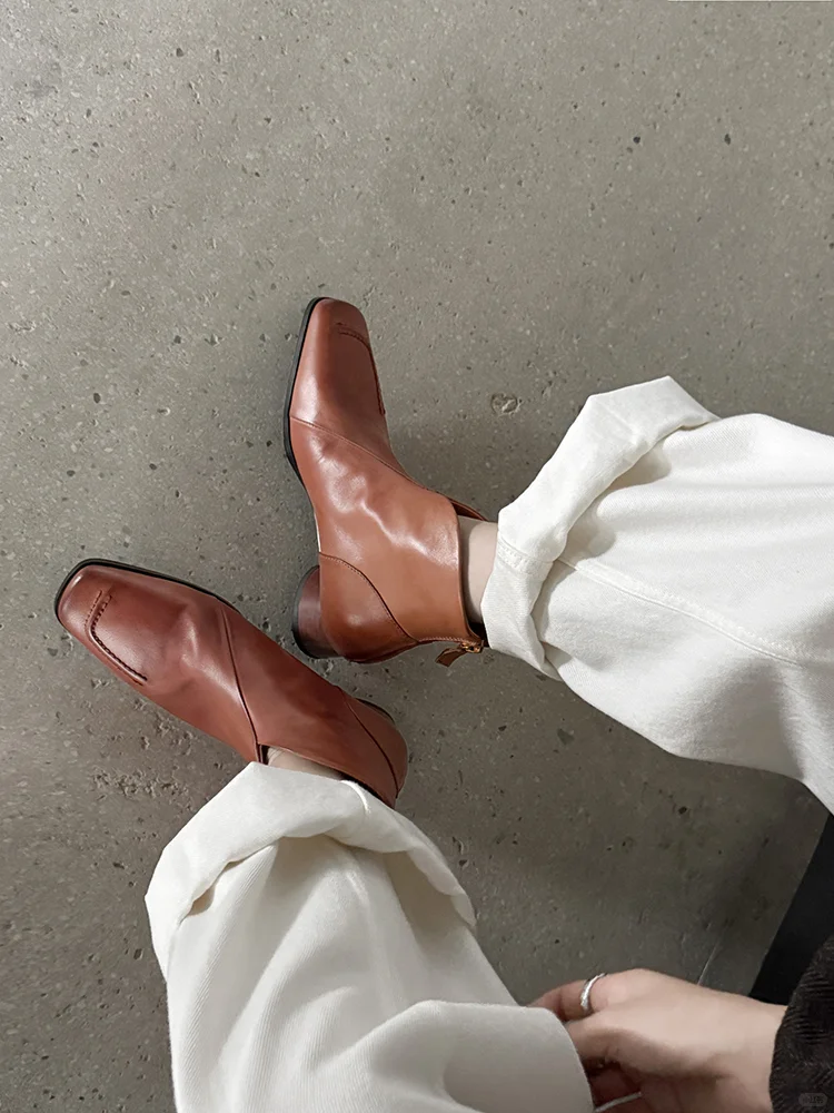 🍂复古粗跟靴子，通勤也能美美哒！