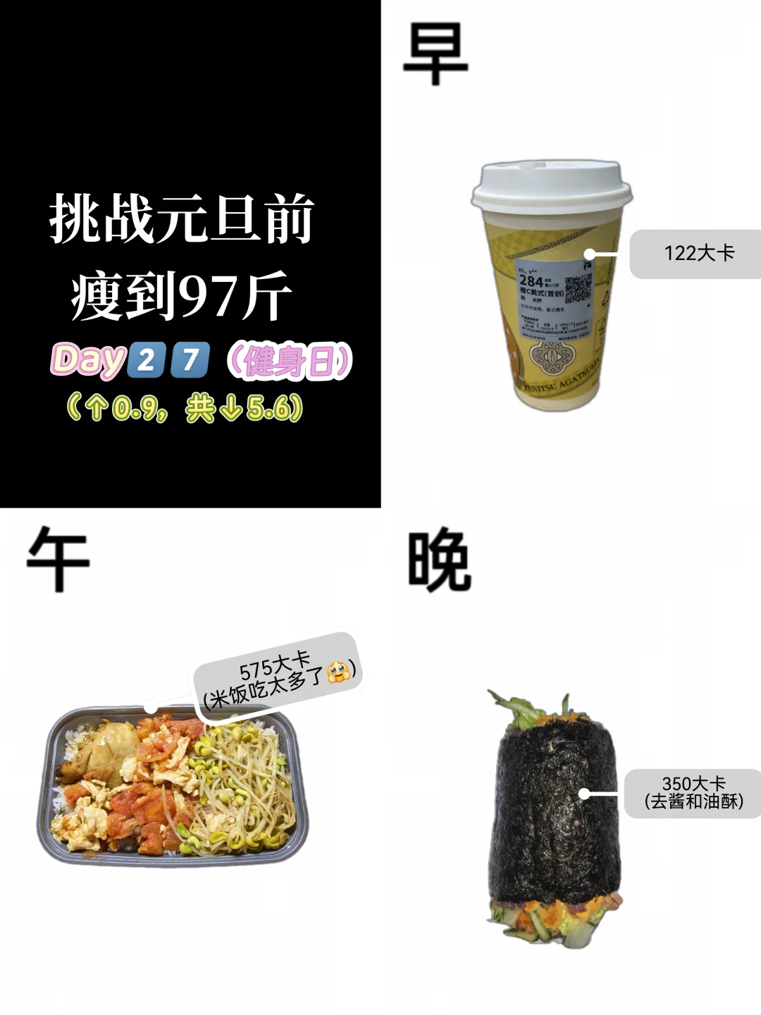 Day 2️⃣7️⃣｜挑战元旦前瘦到97