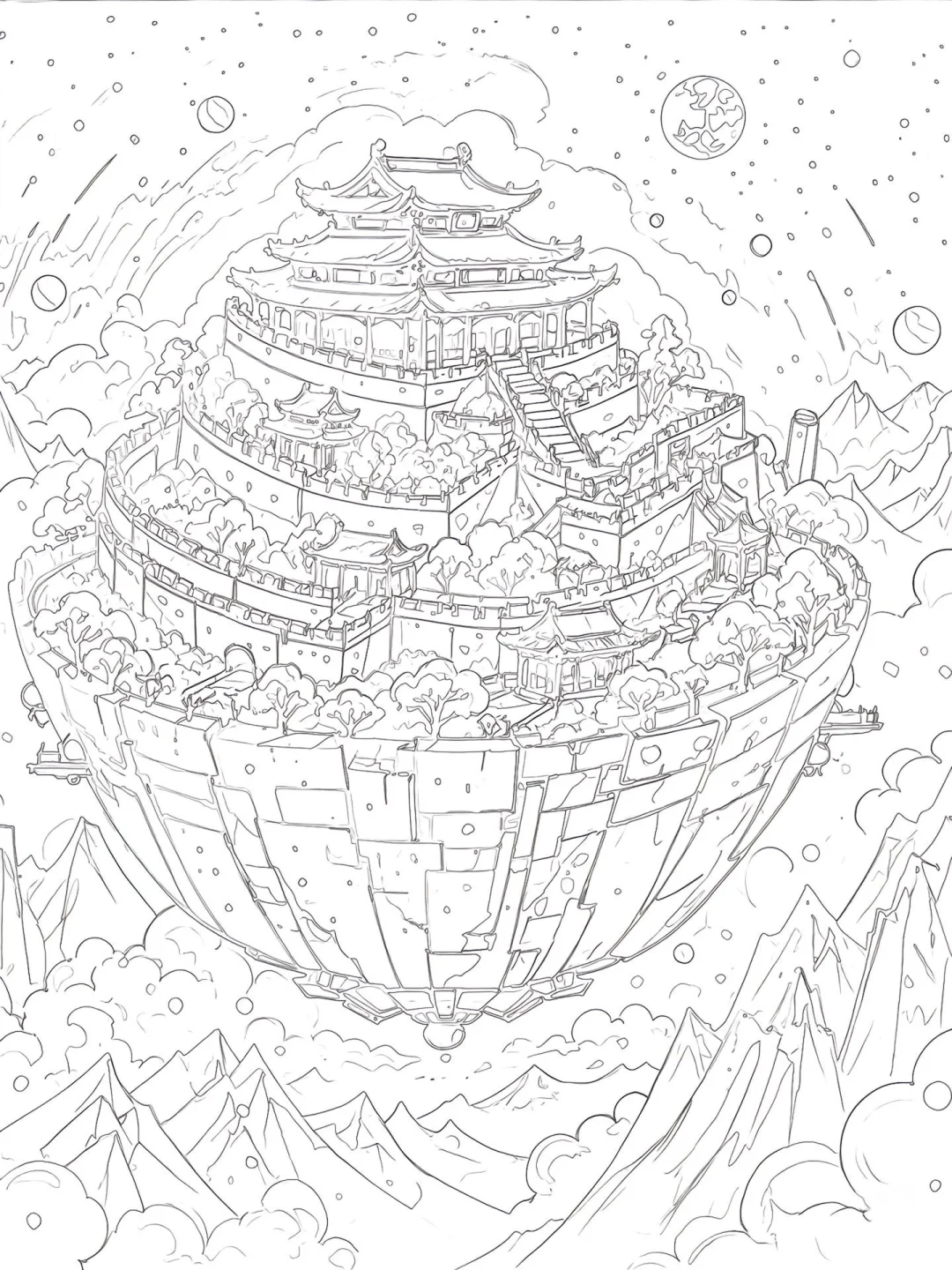 上班摸鱼线条画（复杂期）