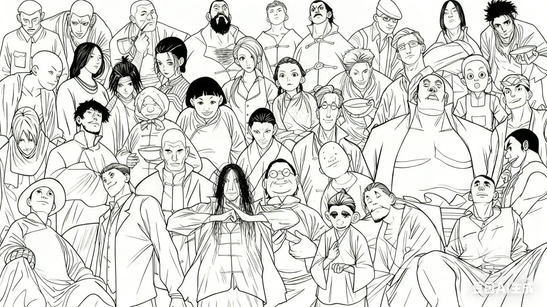 群像画线稿