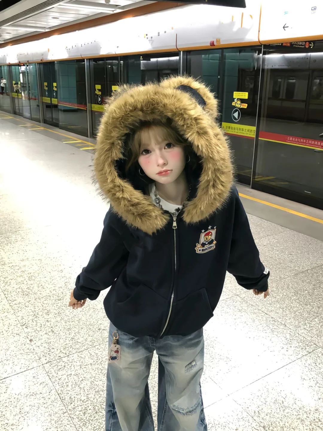 被这件毛领卫衣外套狠狠拿捏住！