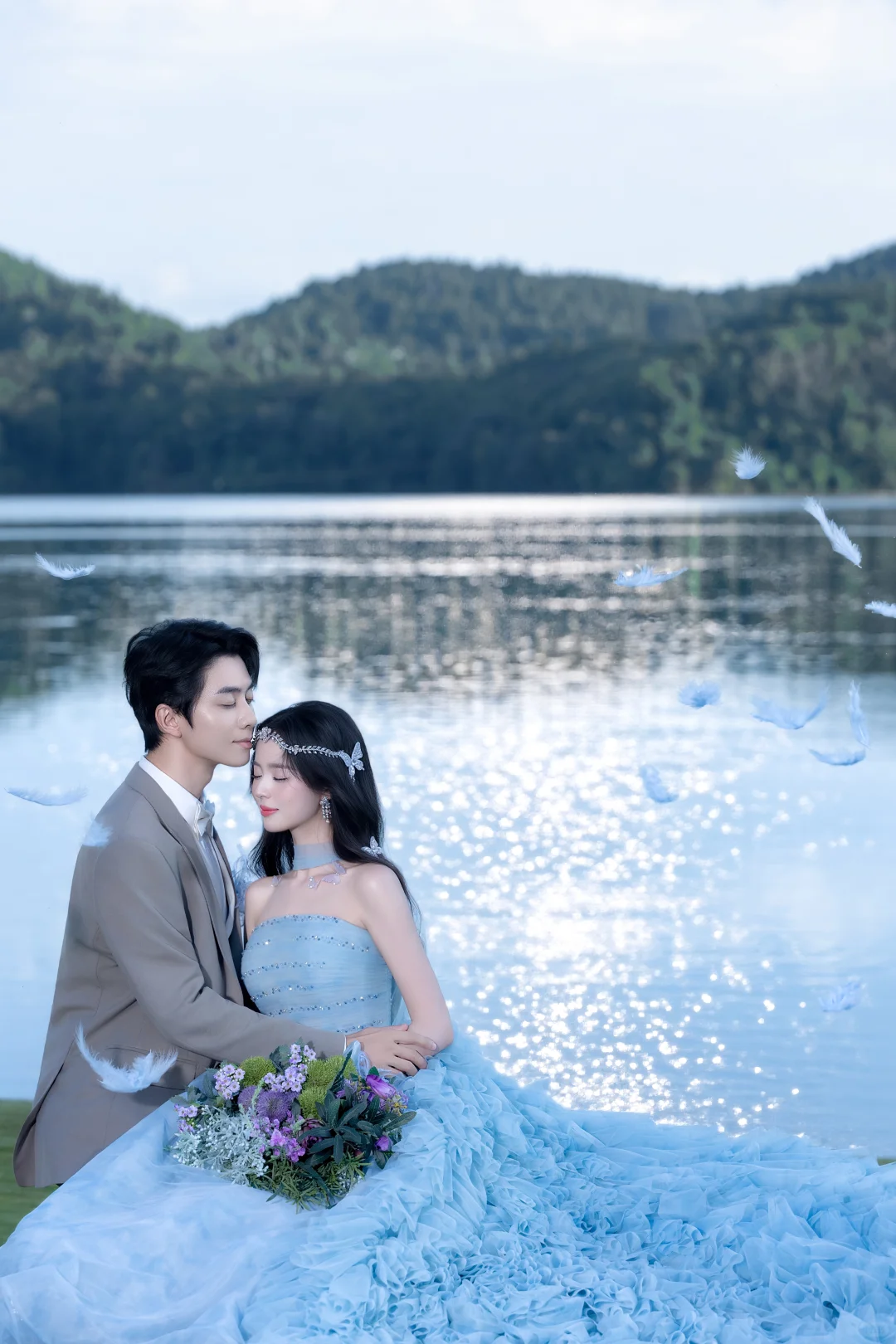 谁还没拍白鹿同款婚纱照🌊湖光仙纱超治愈