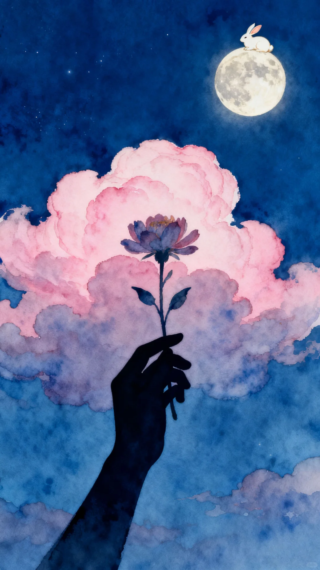 手机壁纸，那兔儿和花，一定很幸福吧～