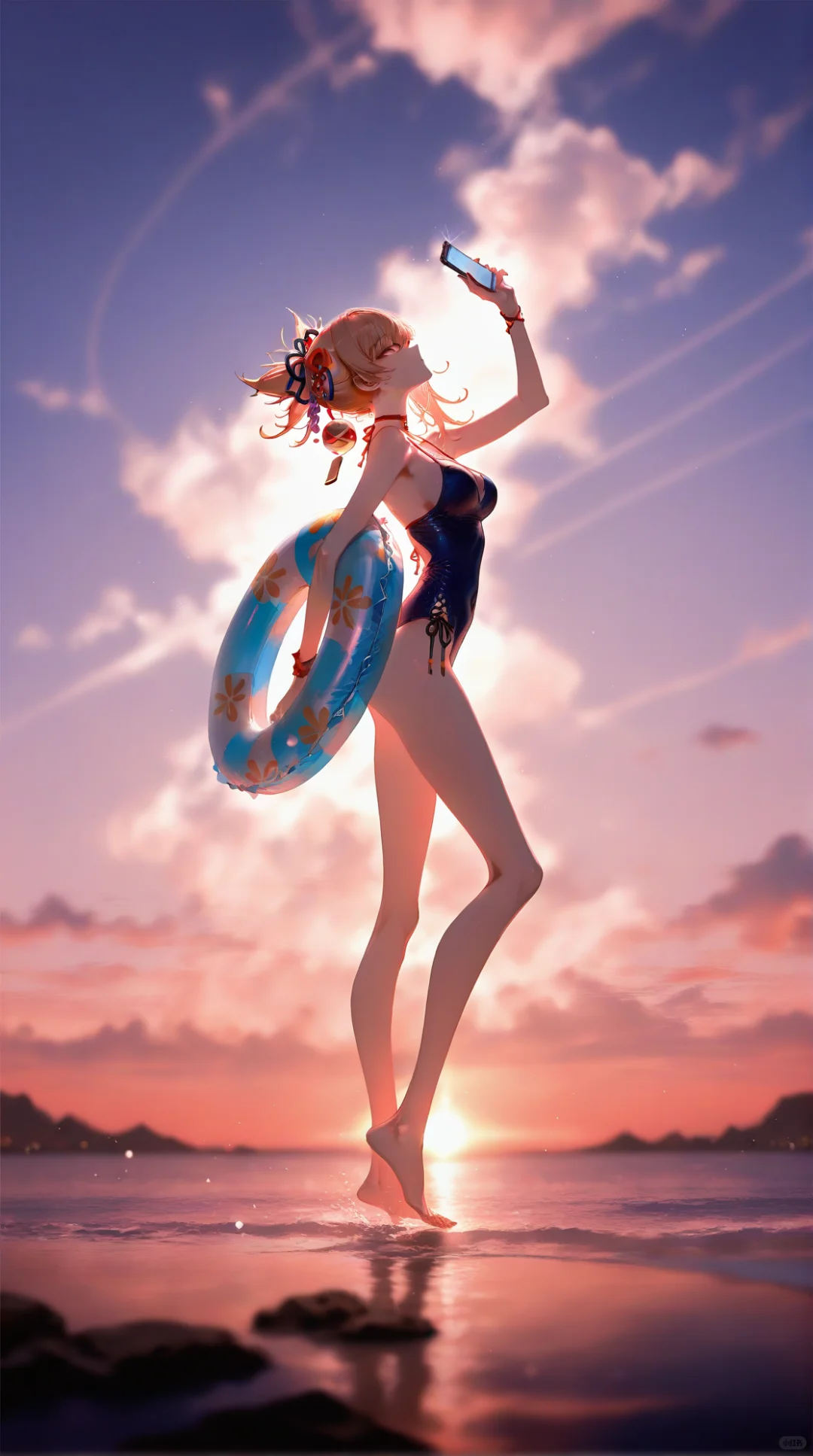 原神‖会泳装的胡桃，真的绝了～～～