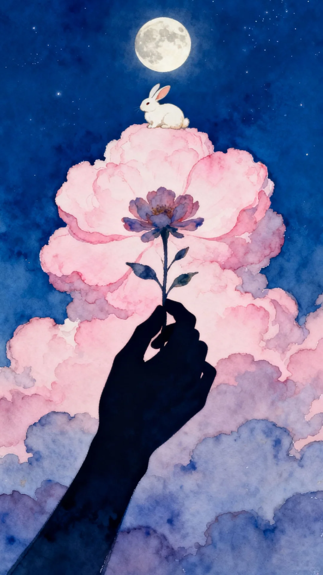 手机壁纸，那兔儿和花，一定很幸福吧～